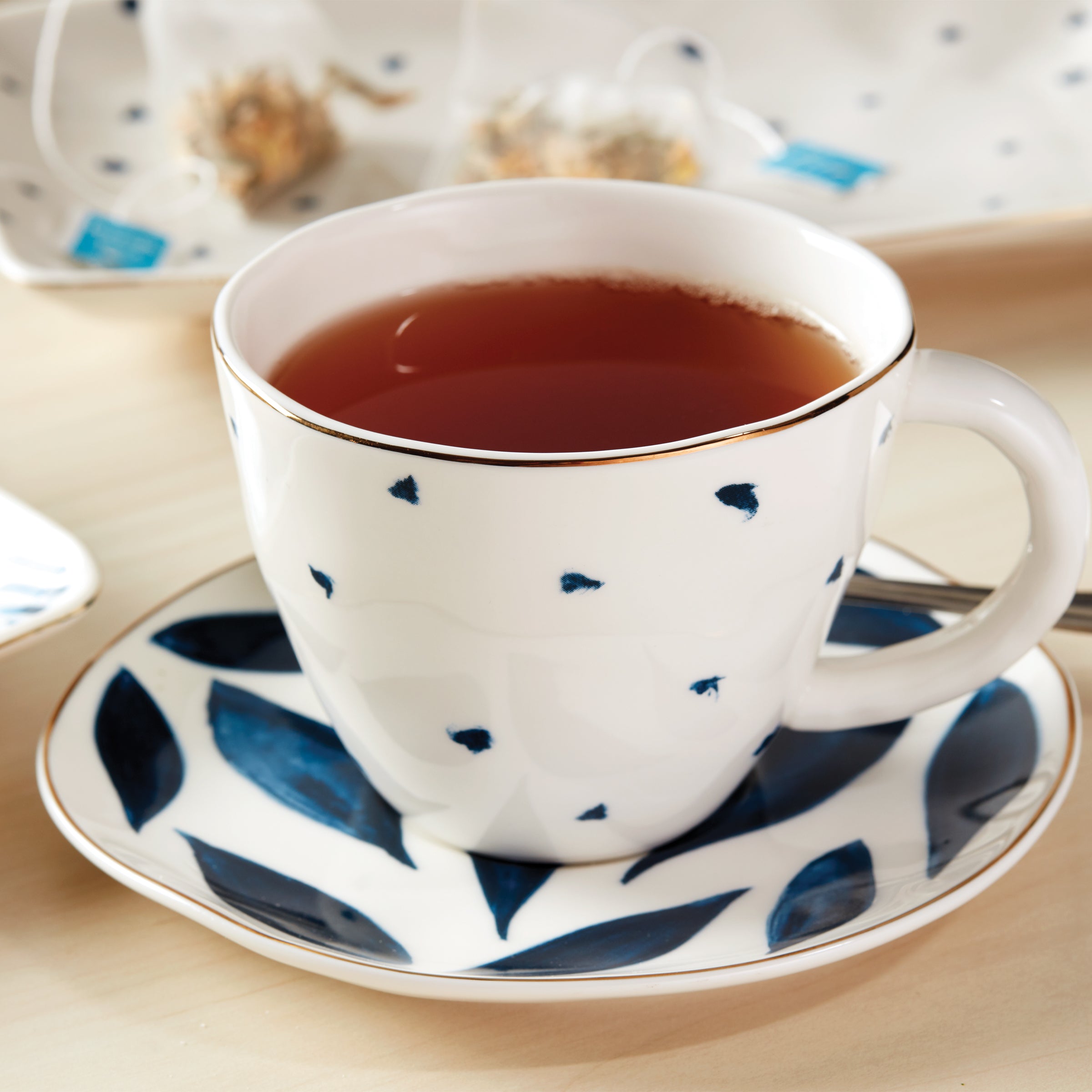 Lenox Heritage Lenox Heritage Blue Bay 4-Piece Teacup & Saucer Set - Image 2
