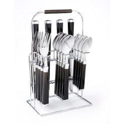 Lenox Heritage Lenox Heritage Temptation Black Charcoal Handle 16-Piece Flatware Set