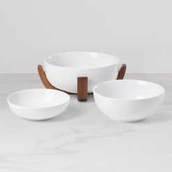 Alternative view of Lenox Heritage Lenox Heritage 24 Seven White 3-Piece Nesting Bowl Set with Wood Stand