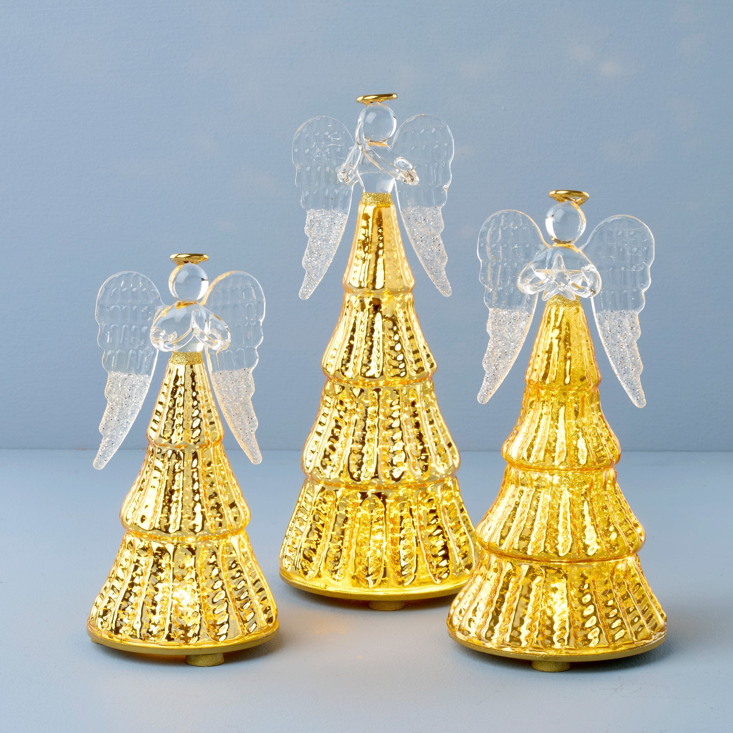 Lenox Heritage Lenox Heritage Radiant Light Lit Angel Figurines 3-Piece Set - Image 2