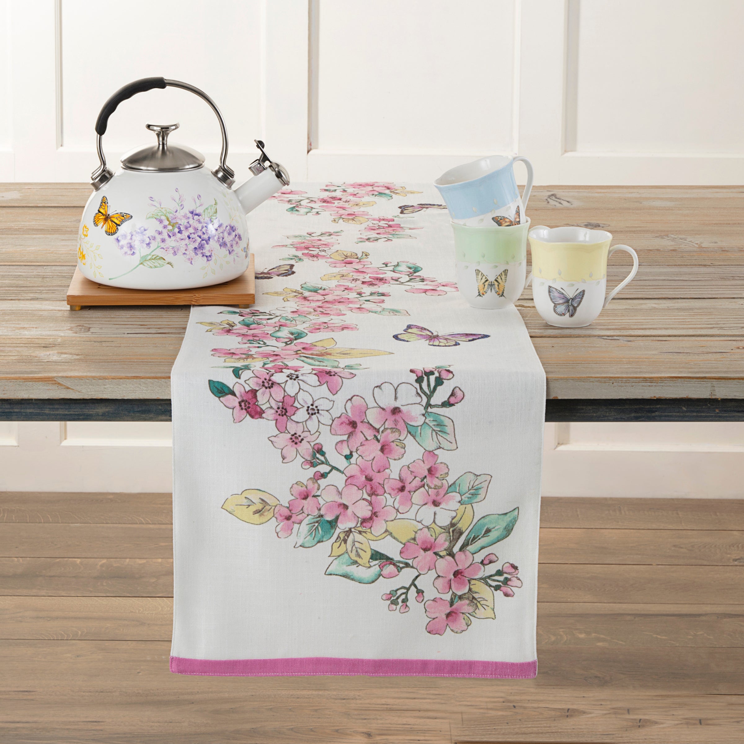 Lenox Heritage Lenox Heritage Butterfly Meadow Floral 14x72 Table Runner