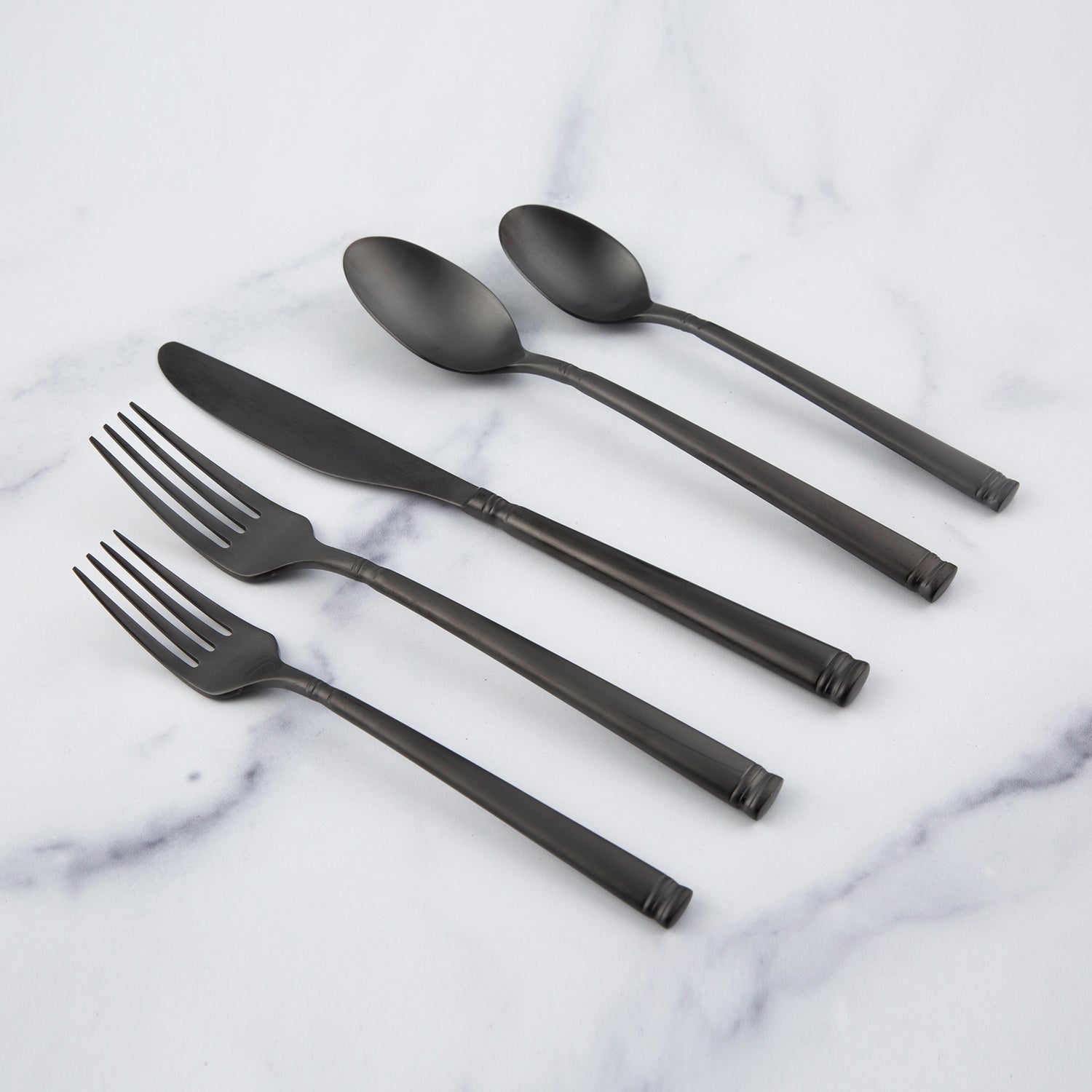 Lenox Heritage Lenox Heritage Emmy Black Satin 20-Piece Flatware Set - Image 5