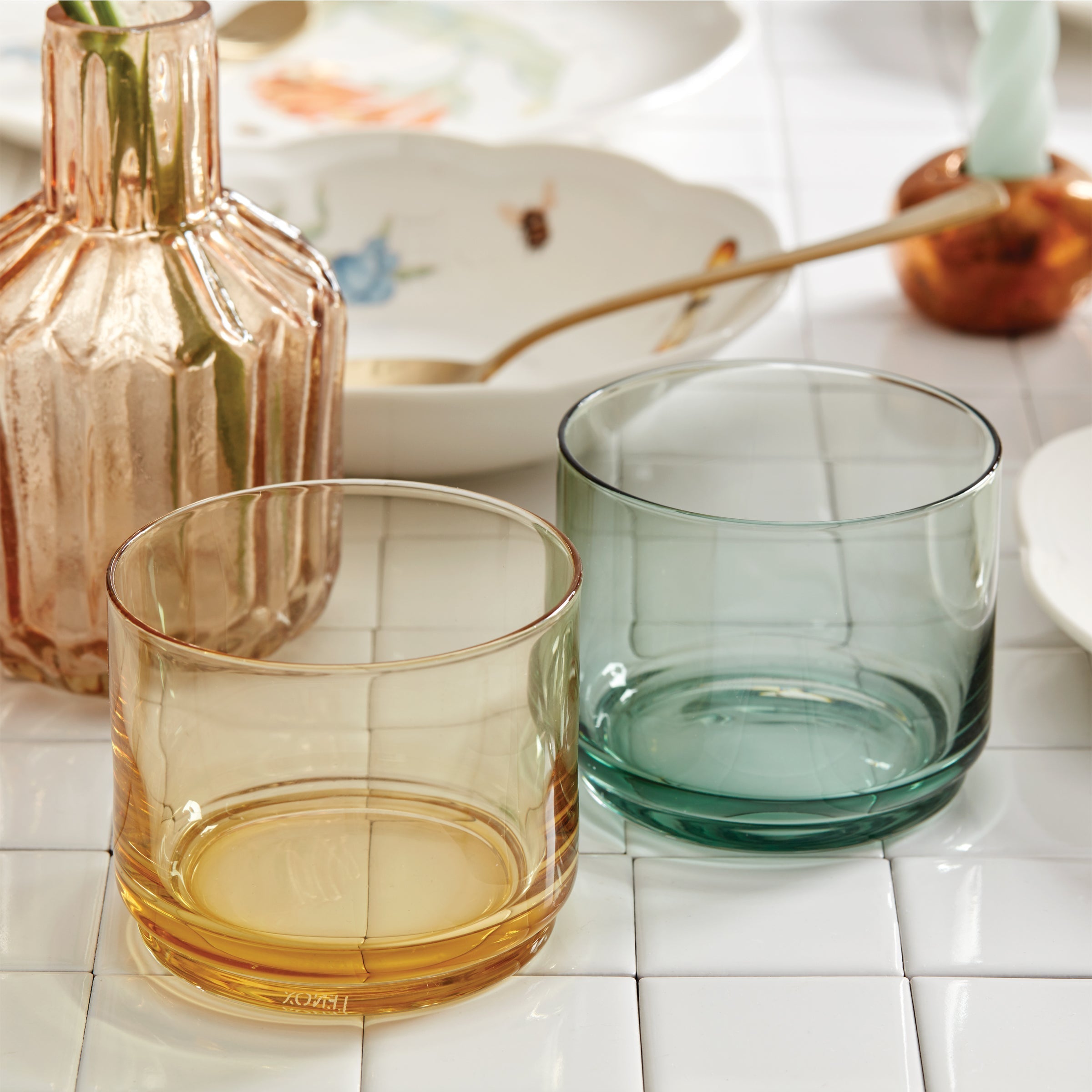 Lenox Heritage Lenox Heritage Tuscany Classics Stackable Amber Short Glasses, Set of 4 - Image 6