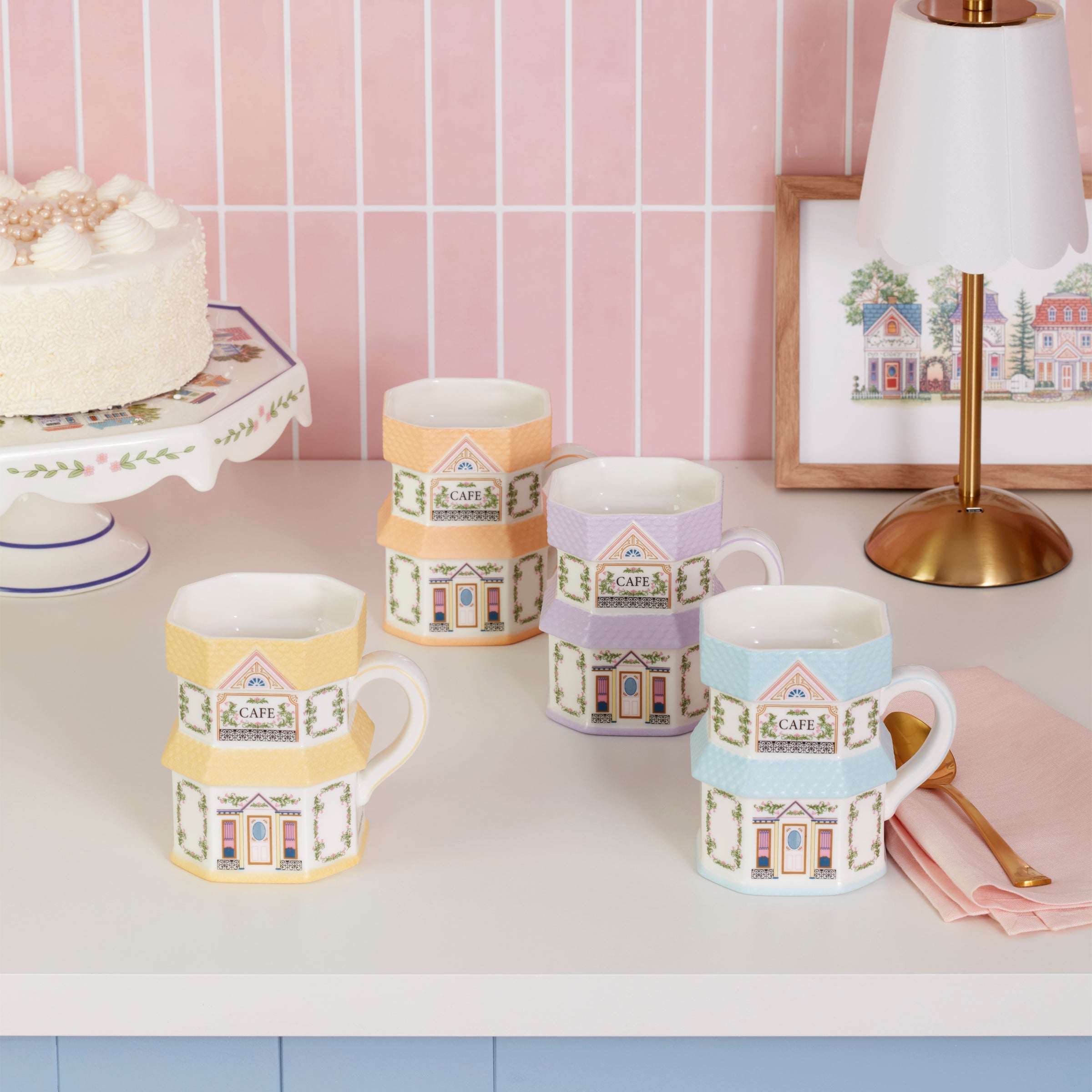 Lenox Heritage Lenox Heritage Lenox Spice Village Mugs, Set of 4 - Image 4