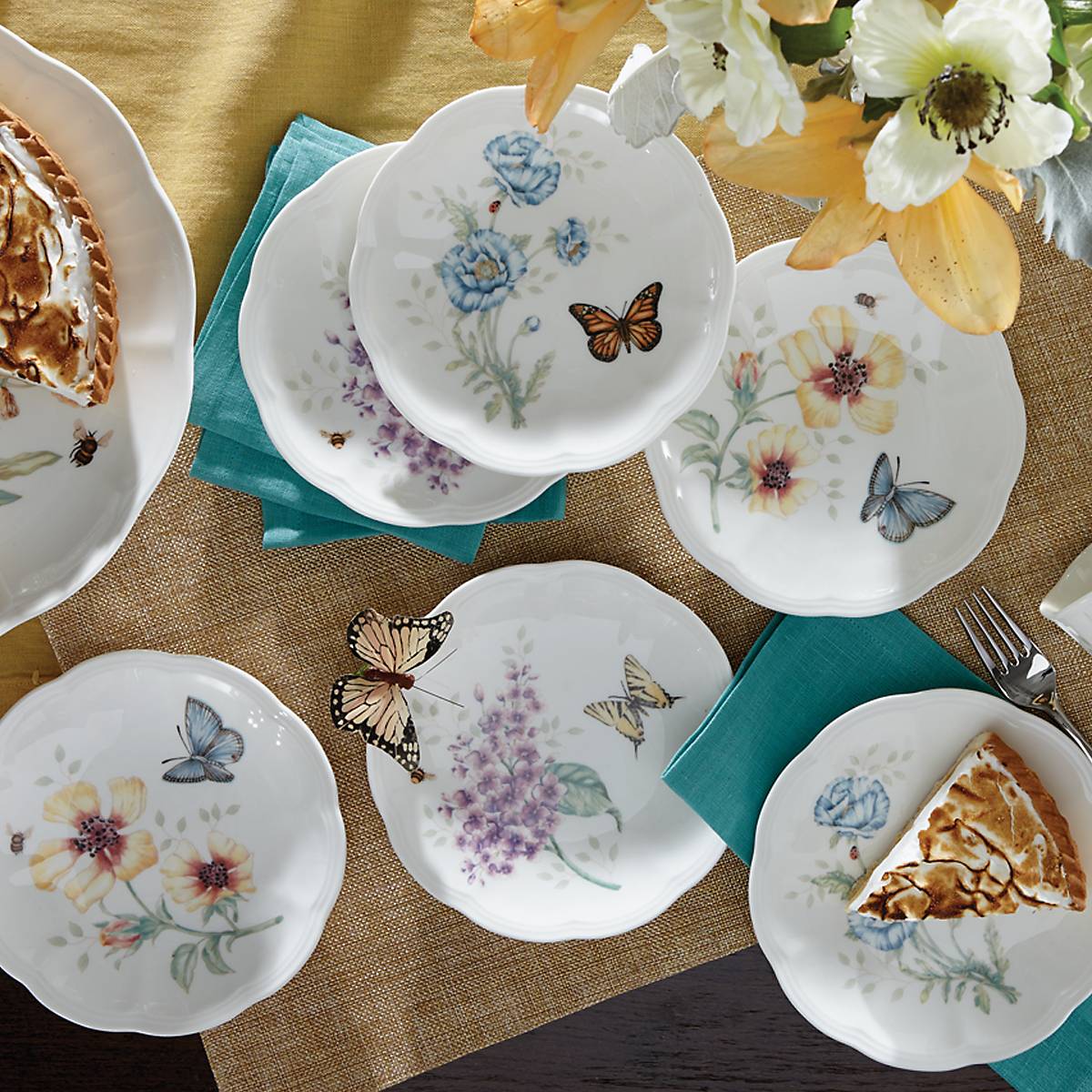 Lenox Heritage Lenox Heritage Butterfly Meadow 6-Piece Tidbit Plate Set - Image 3