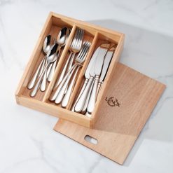 Lenox Heritage Lenox Heritage Studio 1414 Mirror 24 Piece Flatware Set with Caddy