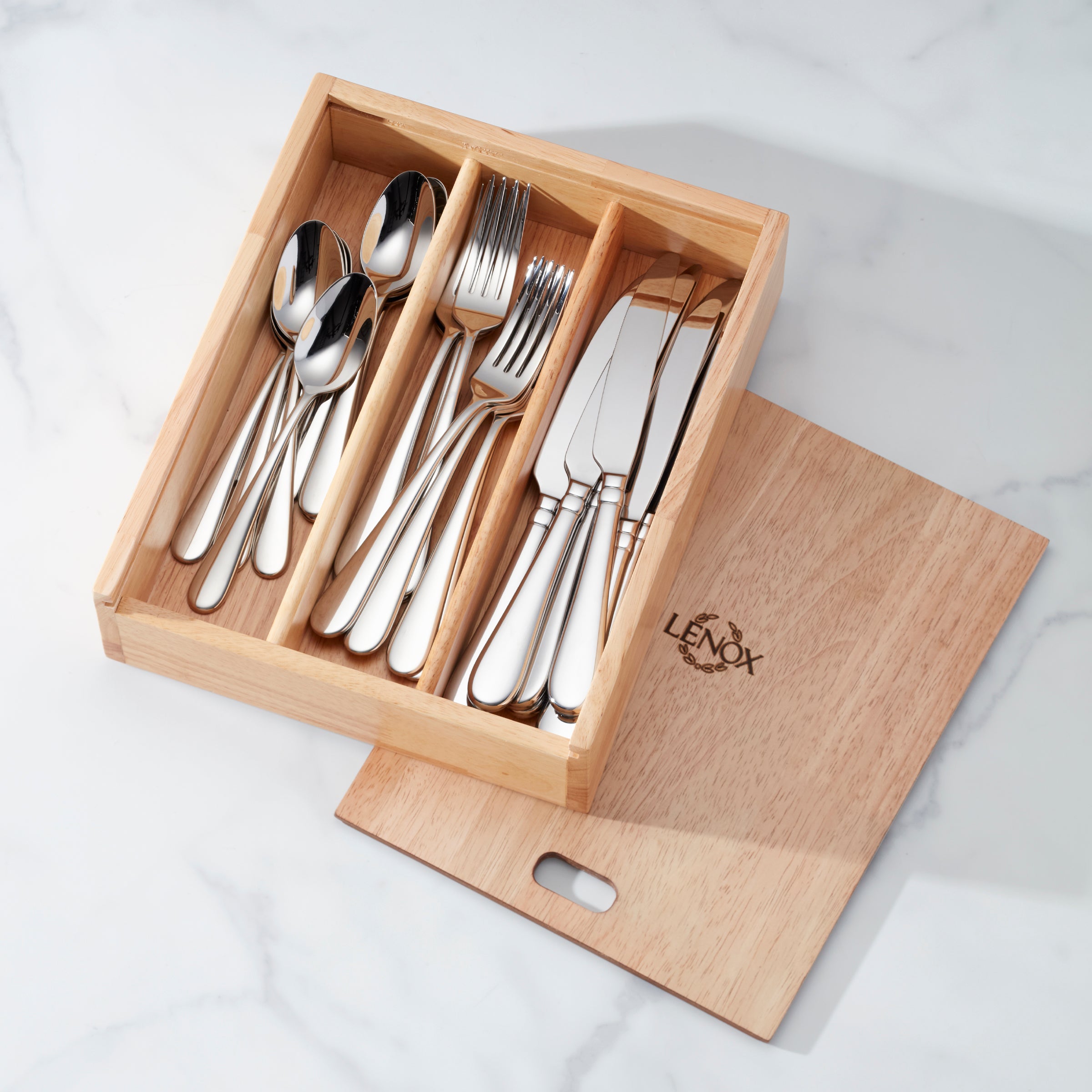 Lenox Heritage Lenox Heritage Studio 1414 Mirror 24 Piece Flatware Set with Caddy