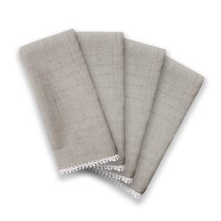 Alternative view of Lenox Heritage Lenox Heritage French Perle Solid Dove Grey Dinner Napkins, Set of 4