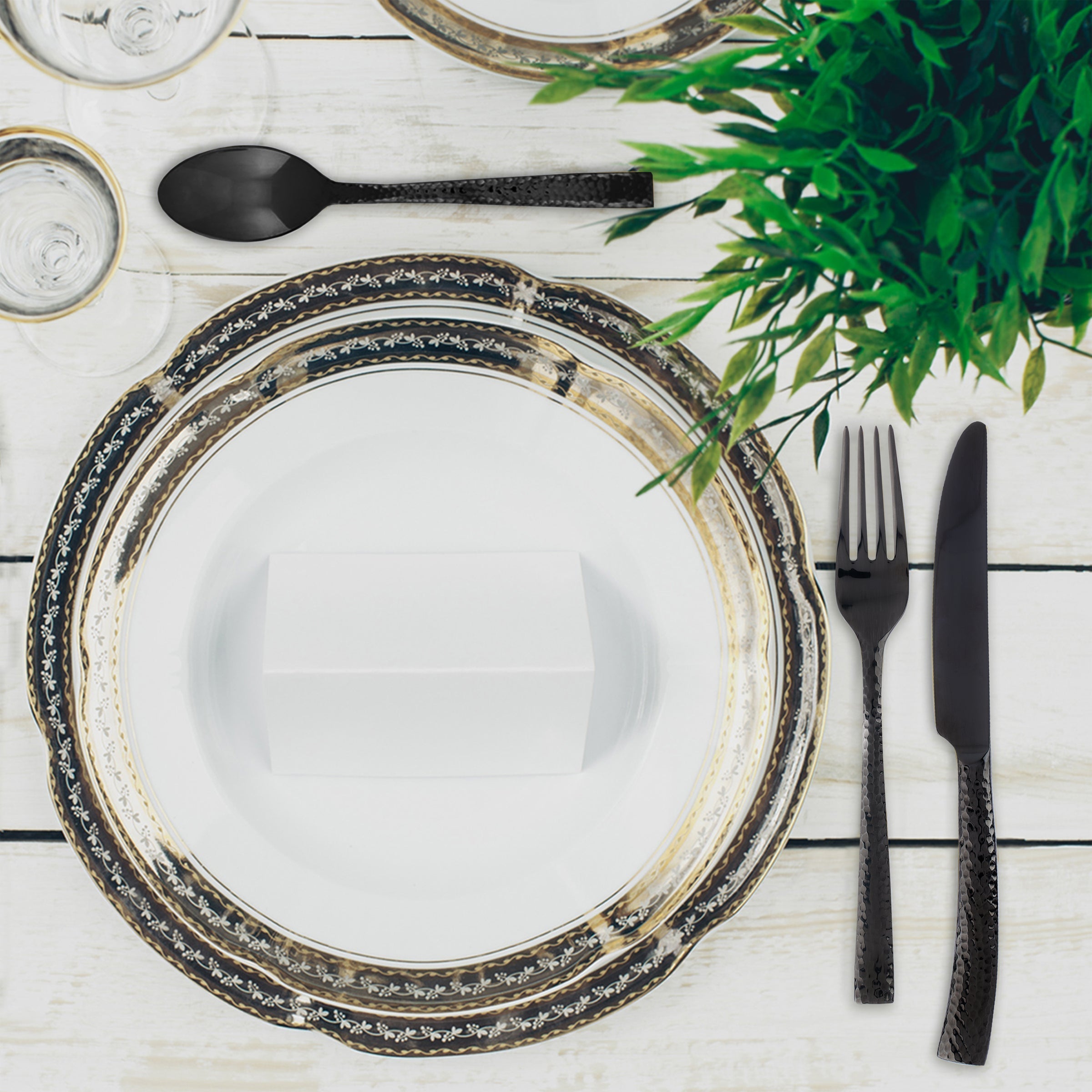 Lenox Heritage Lenox Heritage Paris Hammered Gunmetal Titanium 20-Piece Flatware Set - Image 4