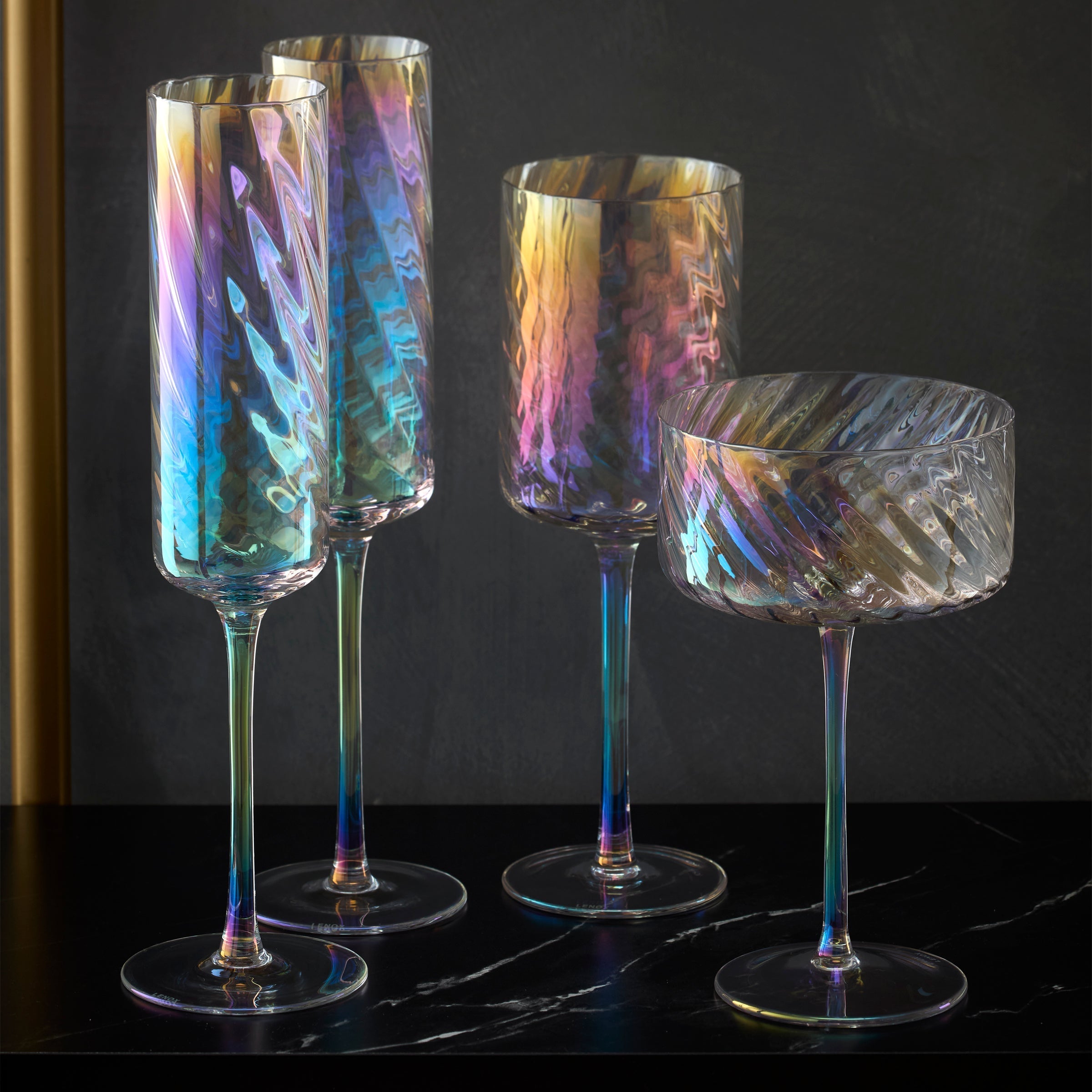 Lenox Heritage Lenox Heritage Tuscany Classics Iridescent Flute Glasses, Set of 4 - Image 3