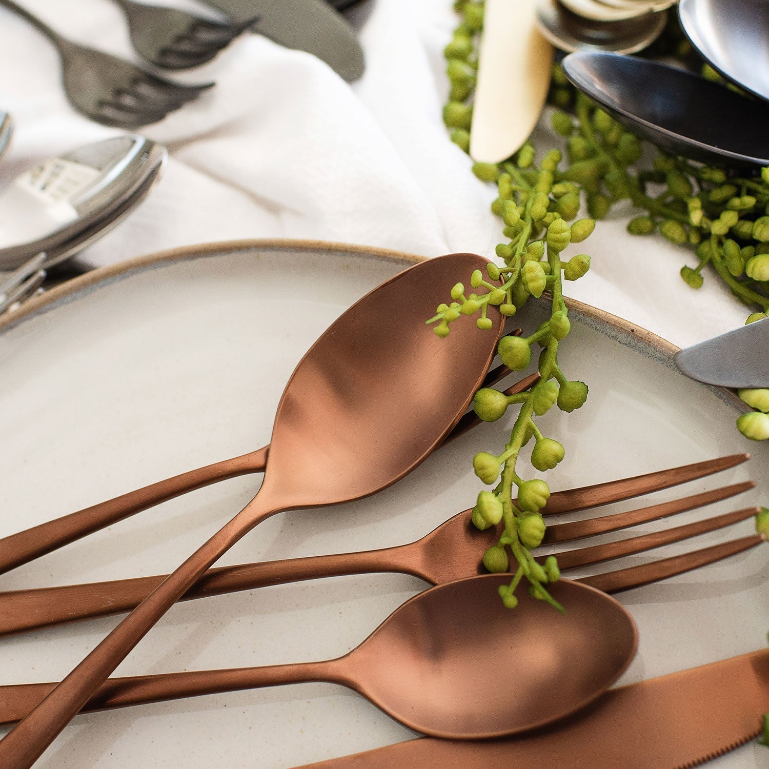 Lenox Heritage Lenox Heritage Marlise Copper Satin 20-Piece Flatware Set - Image 4