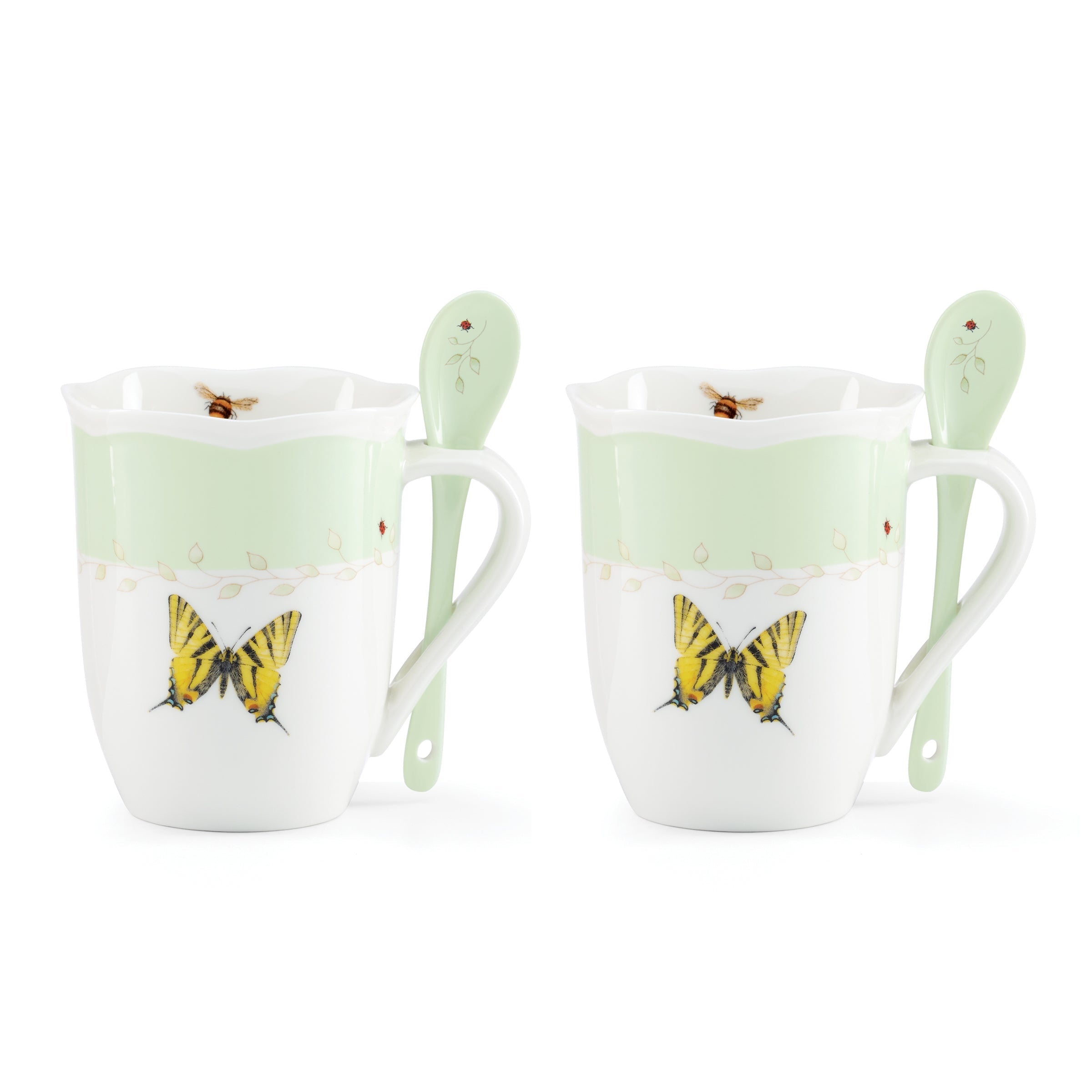 Lenox Heritage Lenox Heritage Butterfly Meadow Color Mugs with Spoons, Set of 8 - Image 8
