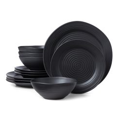 Lenox Heritage Lenox Heritage Ridge Black 12-Piece Dinnerware Set