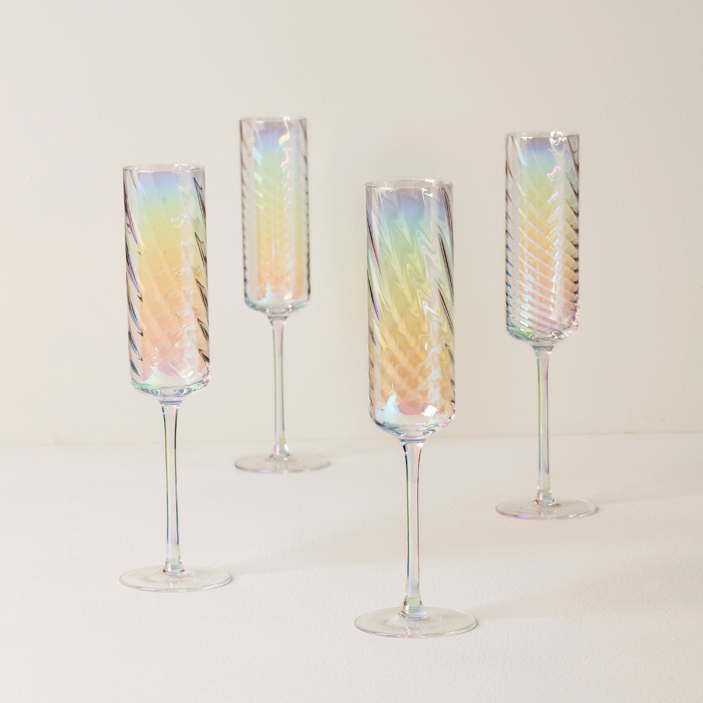 Lenox Heritage Lenox Heritage Tuscany Classics Iridescent Flute Glasses, Set of 4