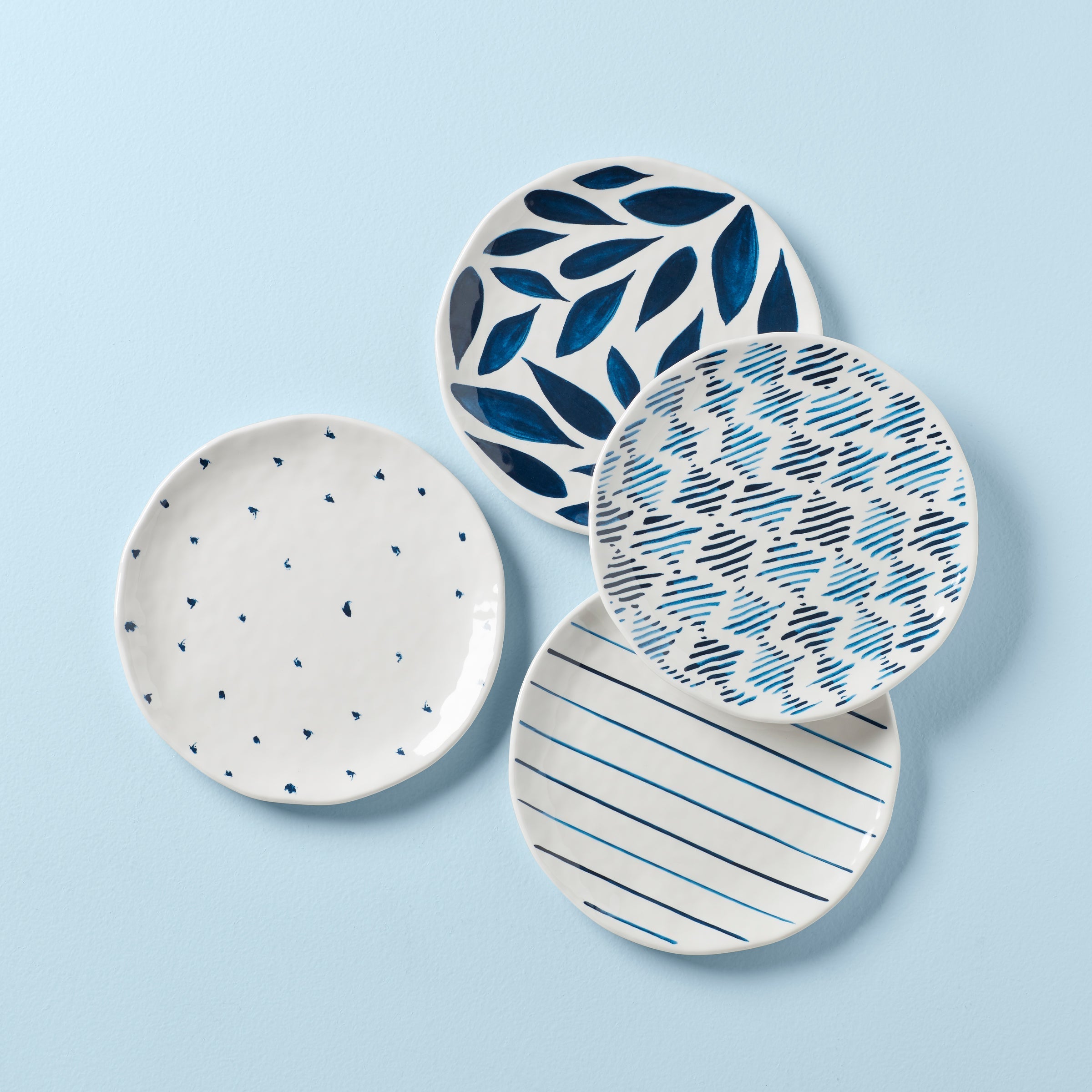 Lenox Heritage Lenox Heritage Blue Bay Melamine Assorted Accent Plates, Set of 4