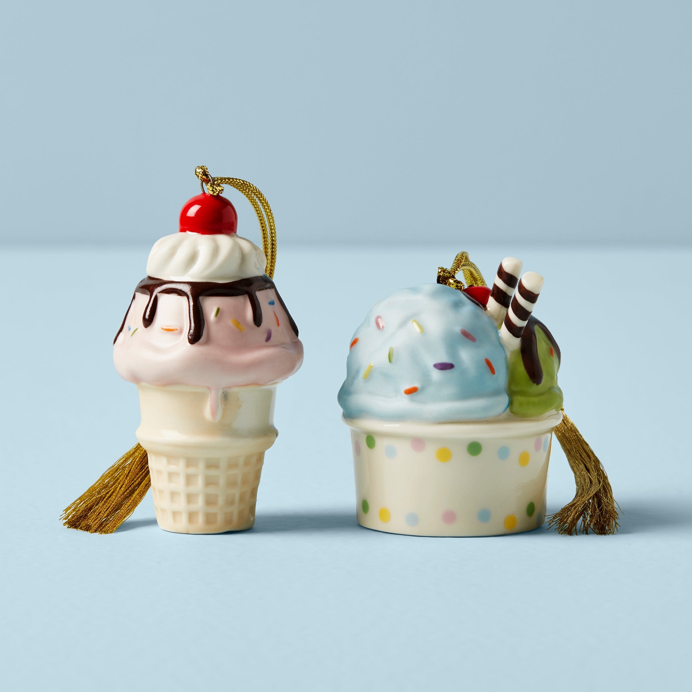 Lenox Heritage Lenox Heritage Personalized Ice Cream 2-Piece Ornament Set - Image 4