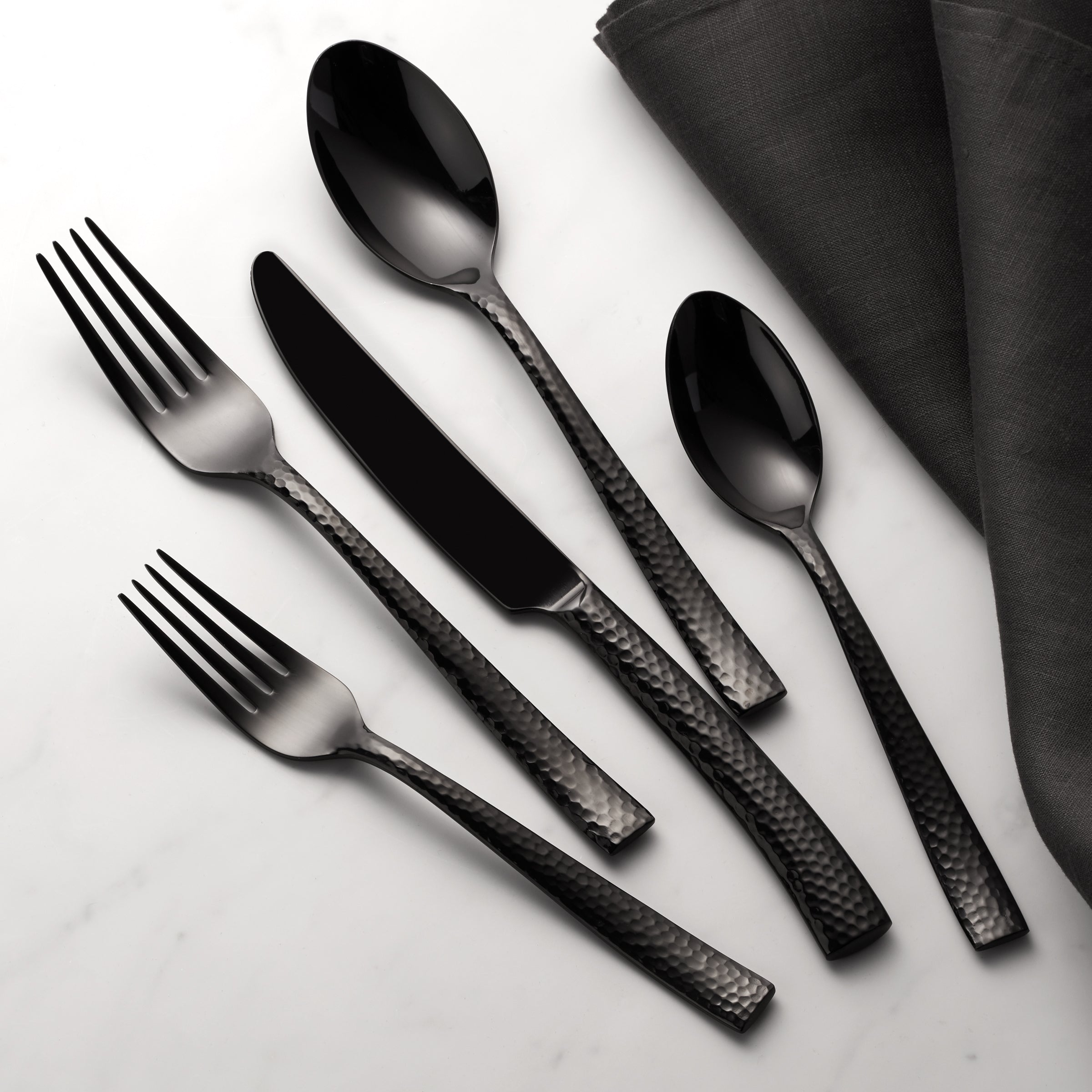 Lenox Heritage Lenox Heritage Paris Hammered Gunmetal Titanium 20-Piece Flatware Set - Image 3