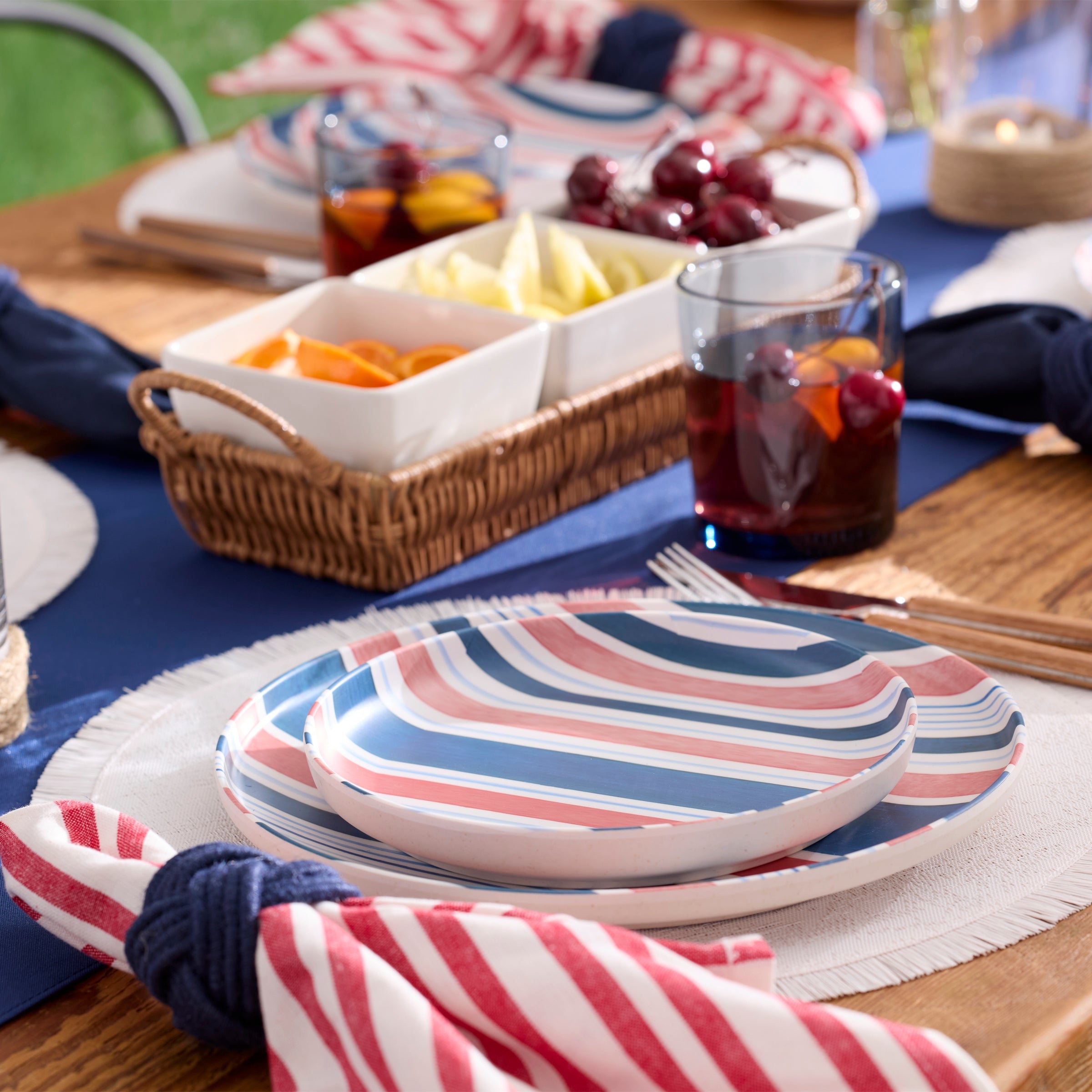 Lenox Heritage Lenox Heritage 24 Seven Melamine Stripe 12-Piece Dinnerware Set - Image 6