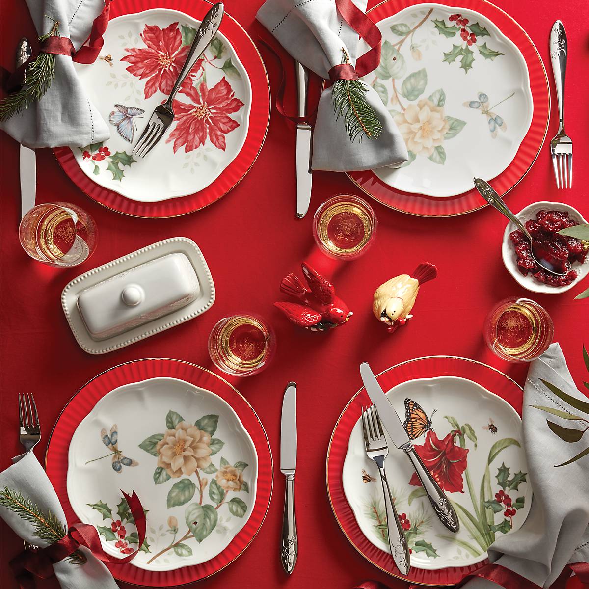 Lenox Heritage Lenox Heritage Butterfly Meadow Holiday 18-Piece Dinnerware Set - Image 3