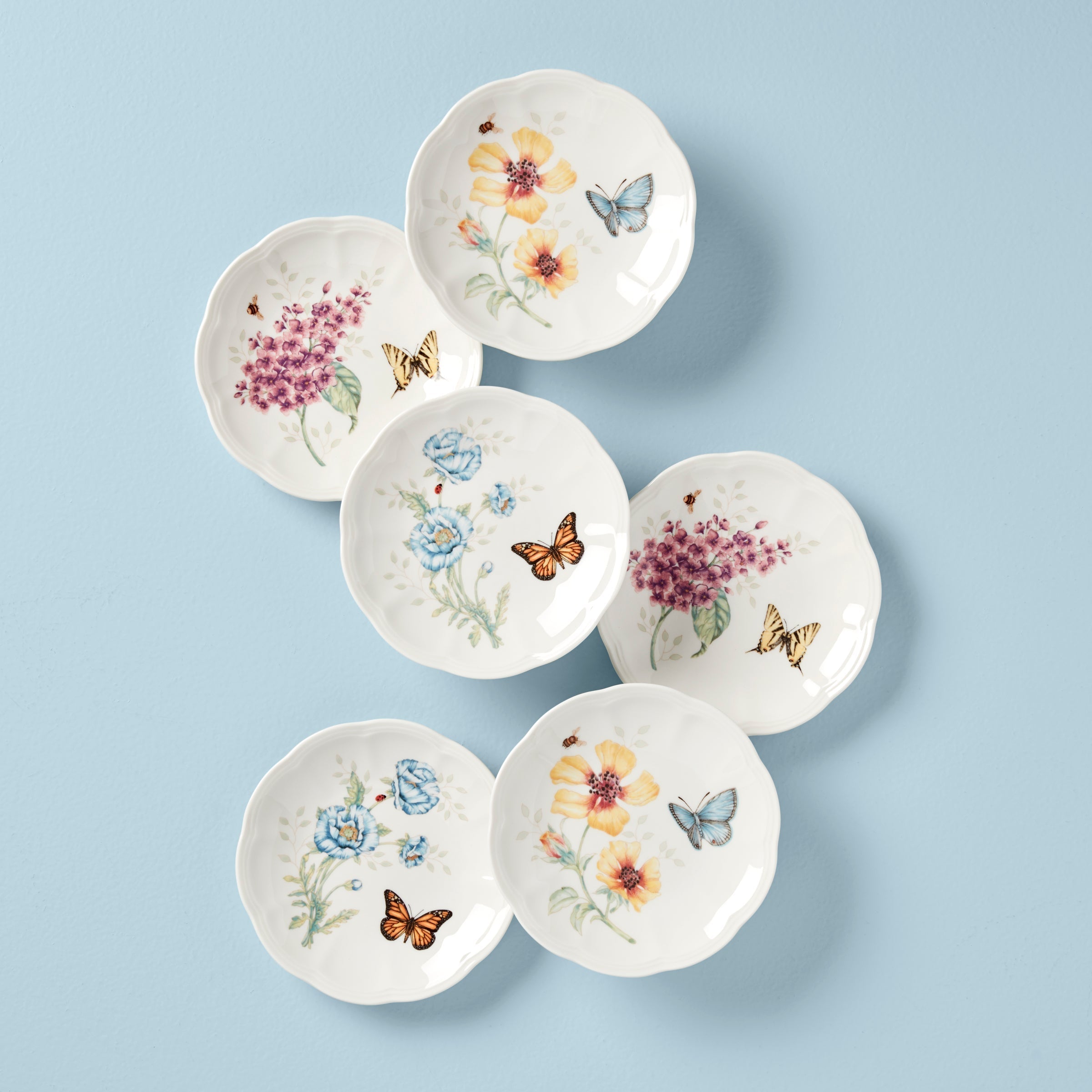 Lenox Heritage Lenox Heritage Butterfly Meadow 6-Piece Tidbit Plate Set