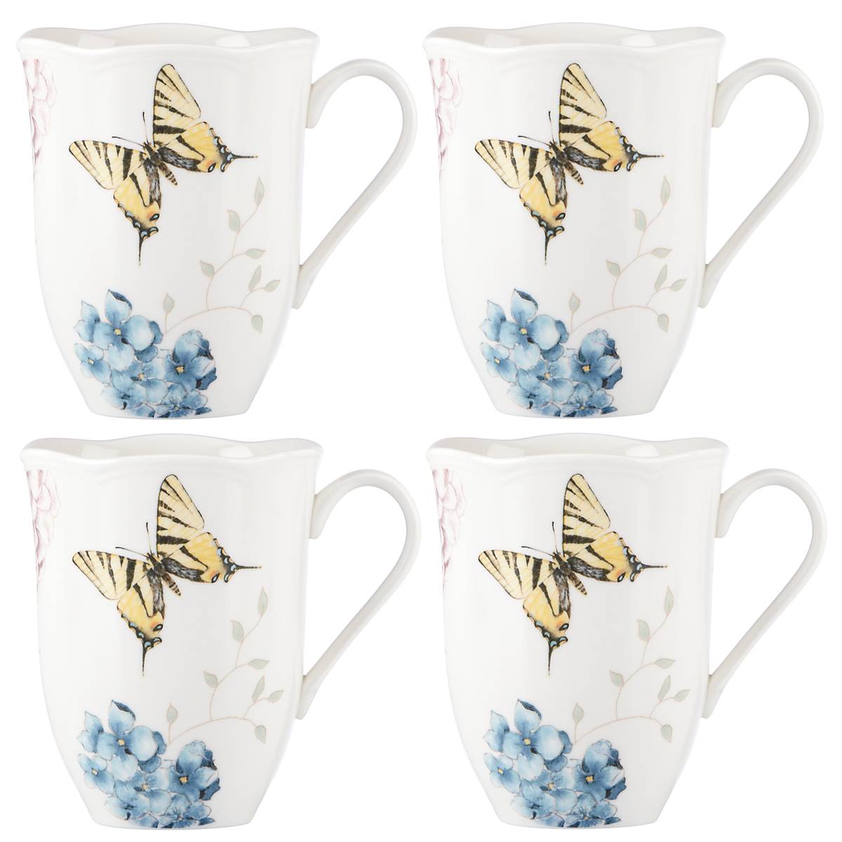 Lenox Heritage Lenox Heritage Butterfly Meadow Hydrangea Mugs, Set of 4 - Image 3
