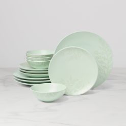Lenox Heritage Lenox Heritage Roseto Soft Sage 12-Piece Dinnerware Set