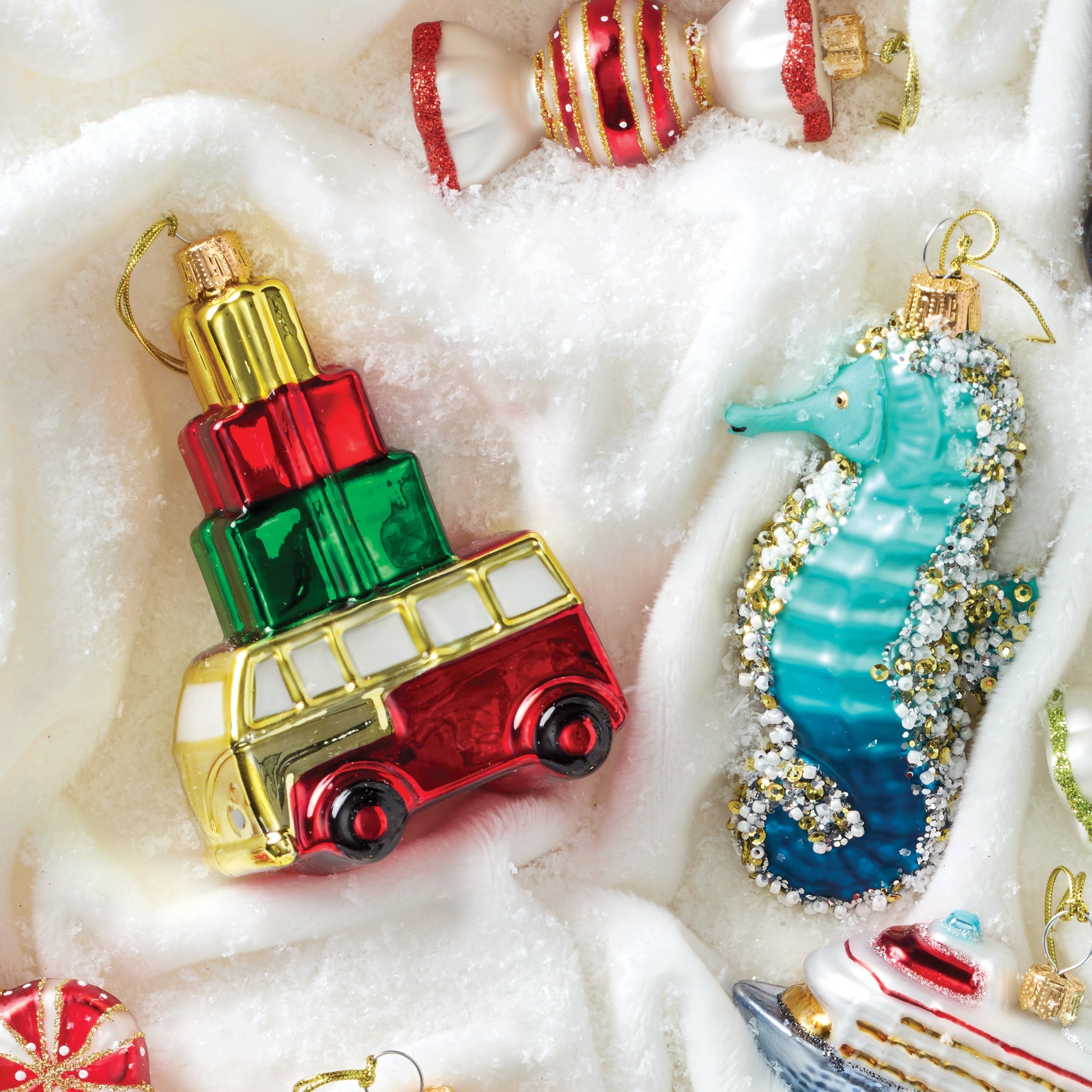 Lenox Heritage Lenox Heritage Retro Blown Glass Van with Gifts Ornament - Image 2