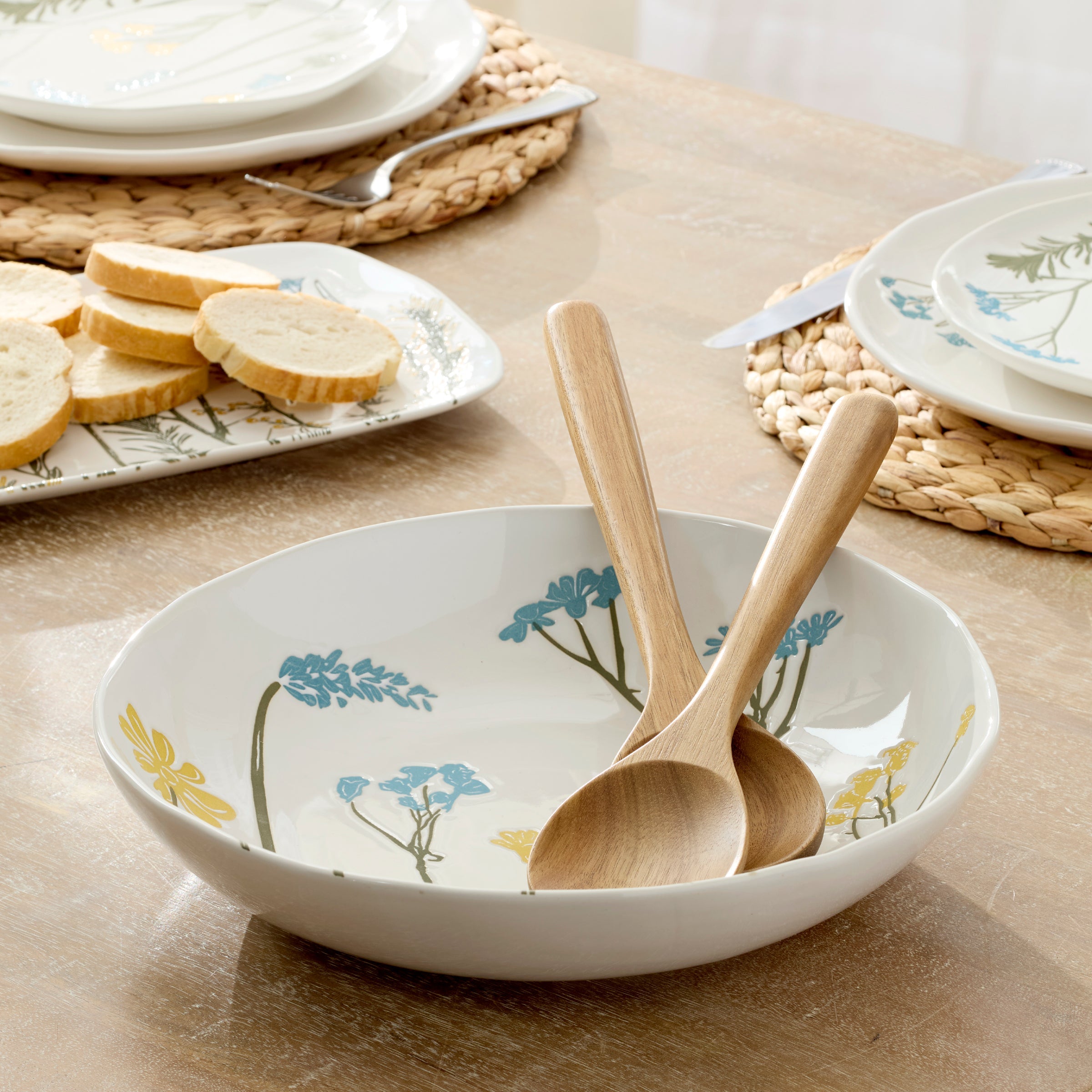 Lenox Heritage Lenox Heritage Wildflowers Salad Bowl with Servers - Image 4