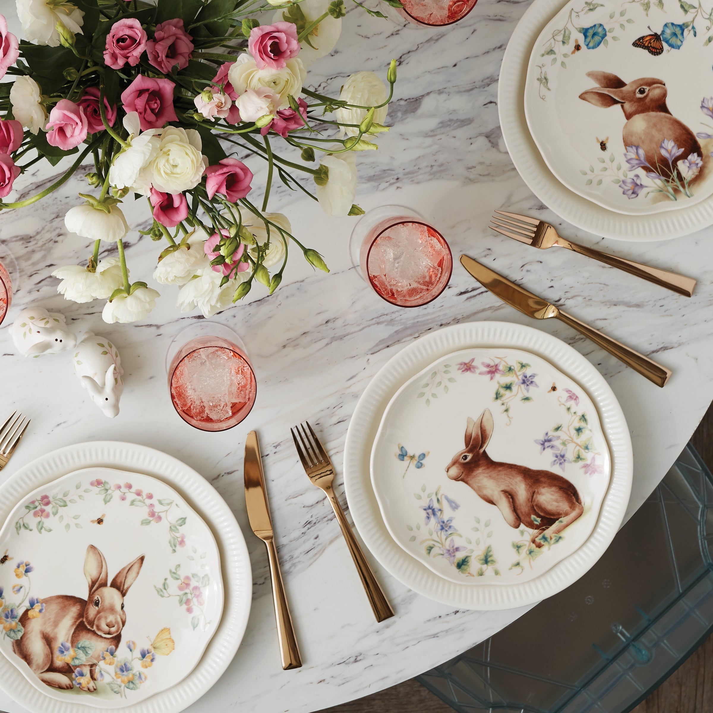 Lenox Heritage Lenox Heritage Butterfly Meadow Bunny Accent Plates, Set of 4 - Image 2