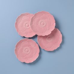 Lenox Heritage Lenox Heritage Butterfly Meadow Floral Pink Accent Plates, Set of 4