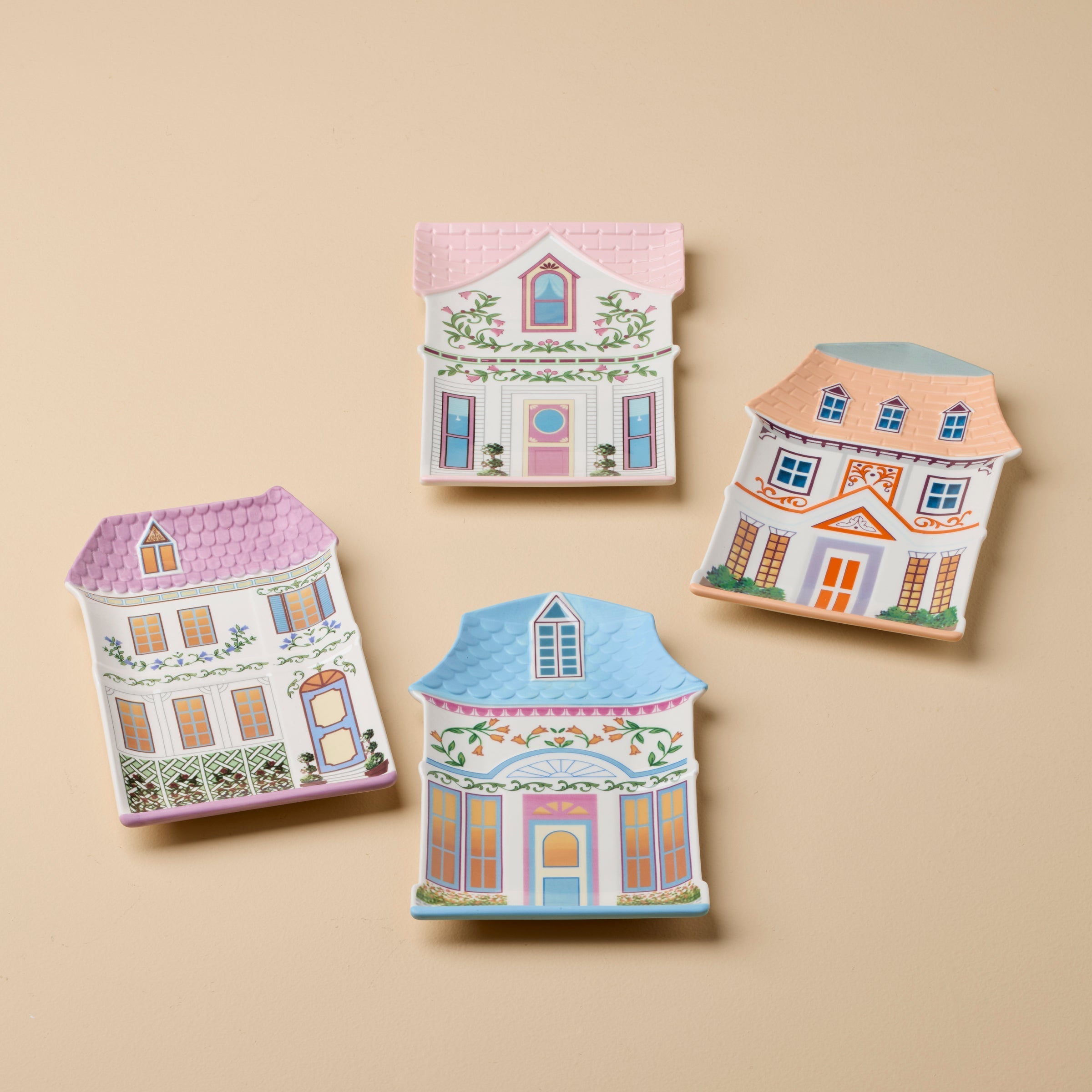 Lenox Heritage Lenox Heritage Lenox Spice Village House Accent Plates, Set of 4