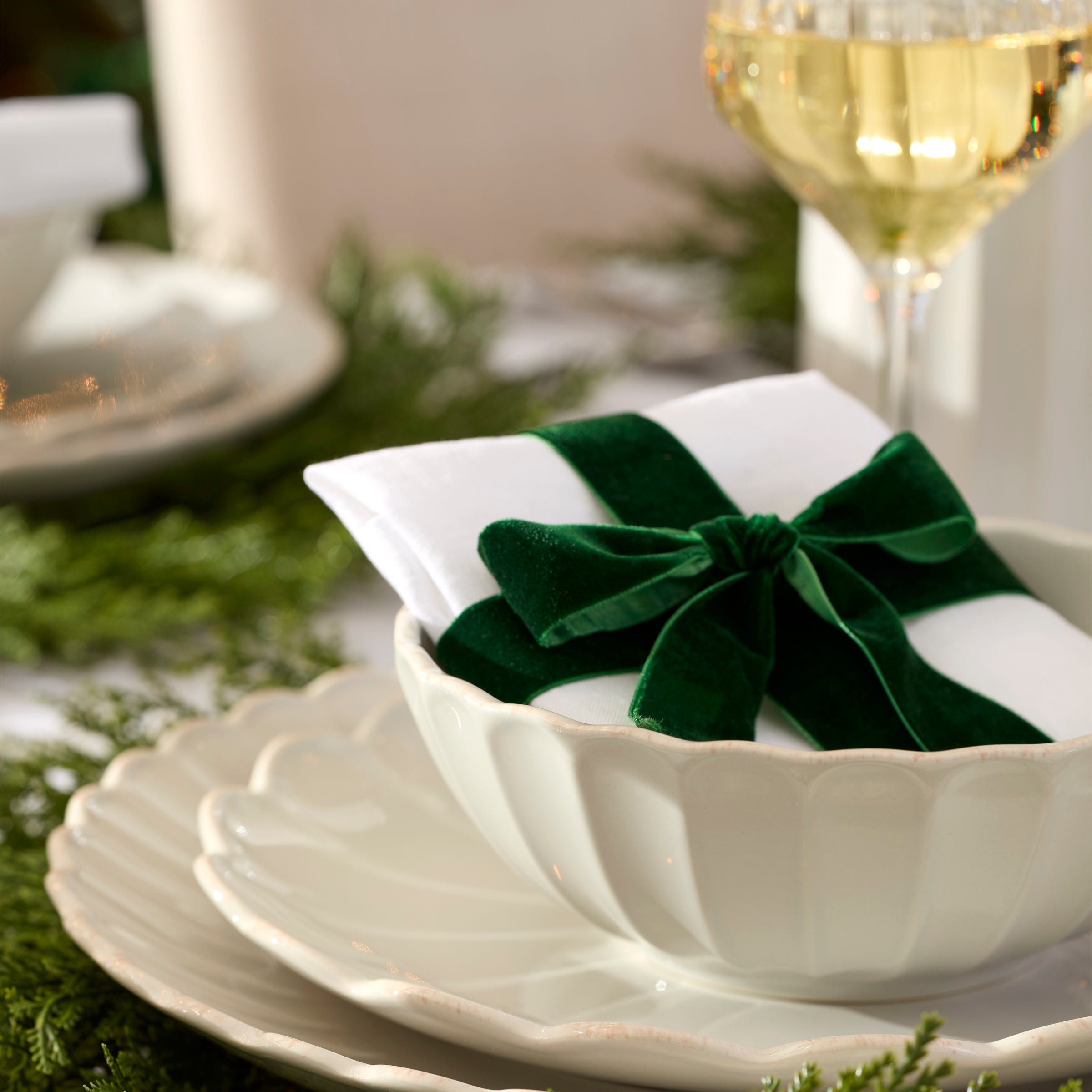 Lenox Heritage Lenox Heritage French Perle Scallop White Dinner Plates, Set of 4 - Image 3
