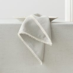 Lenox Heritage Lenox Heritage French Perle Solid Dove Grey Dinner Napkins, Set of 4