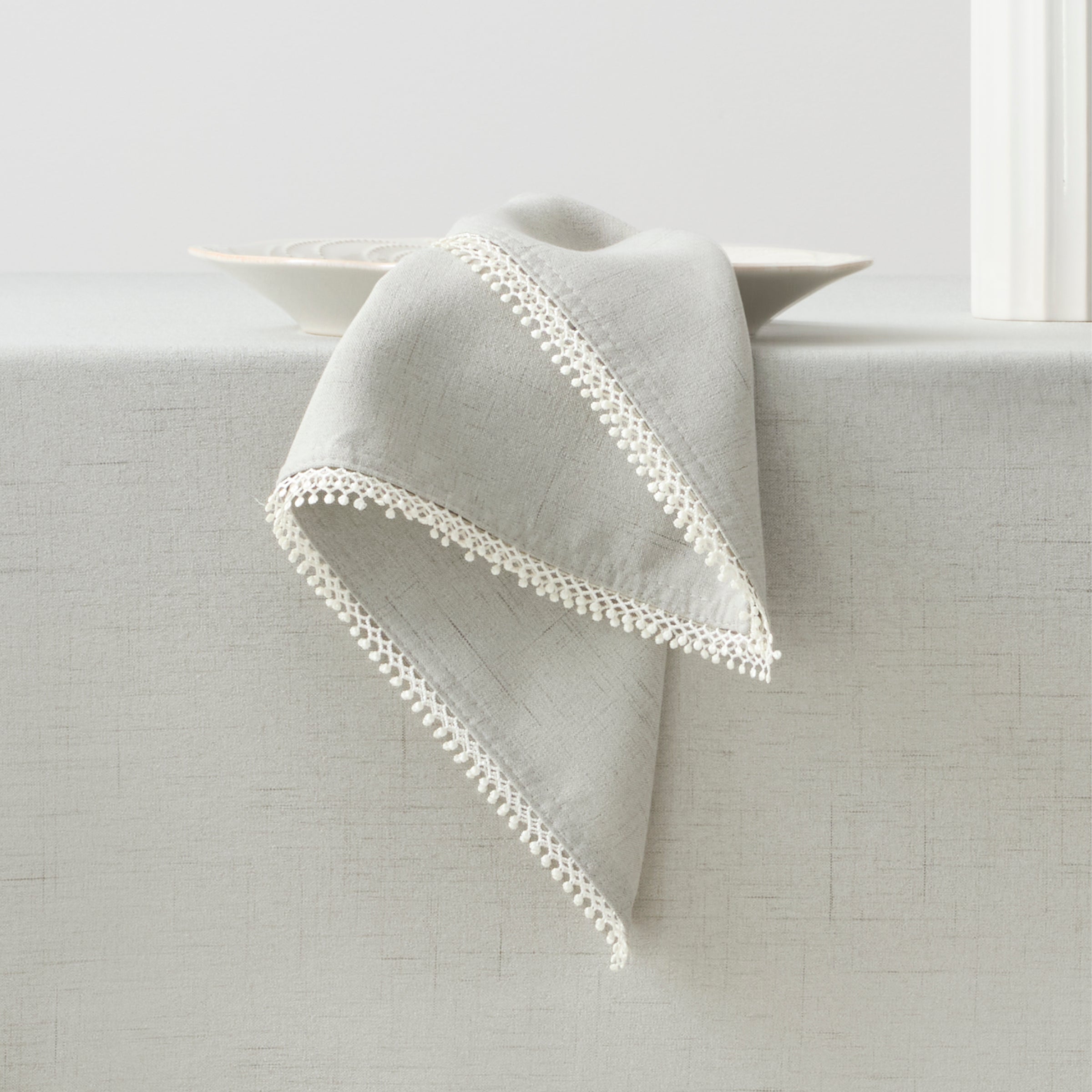Lenox Heritage Lenox Heritage French Perle Solid Dove Grey Dinner Napkins, Set of 4