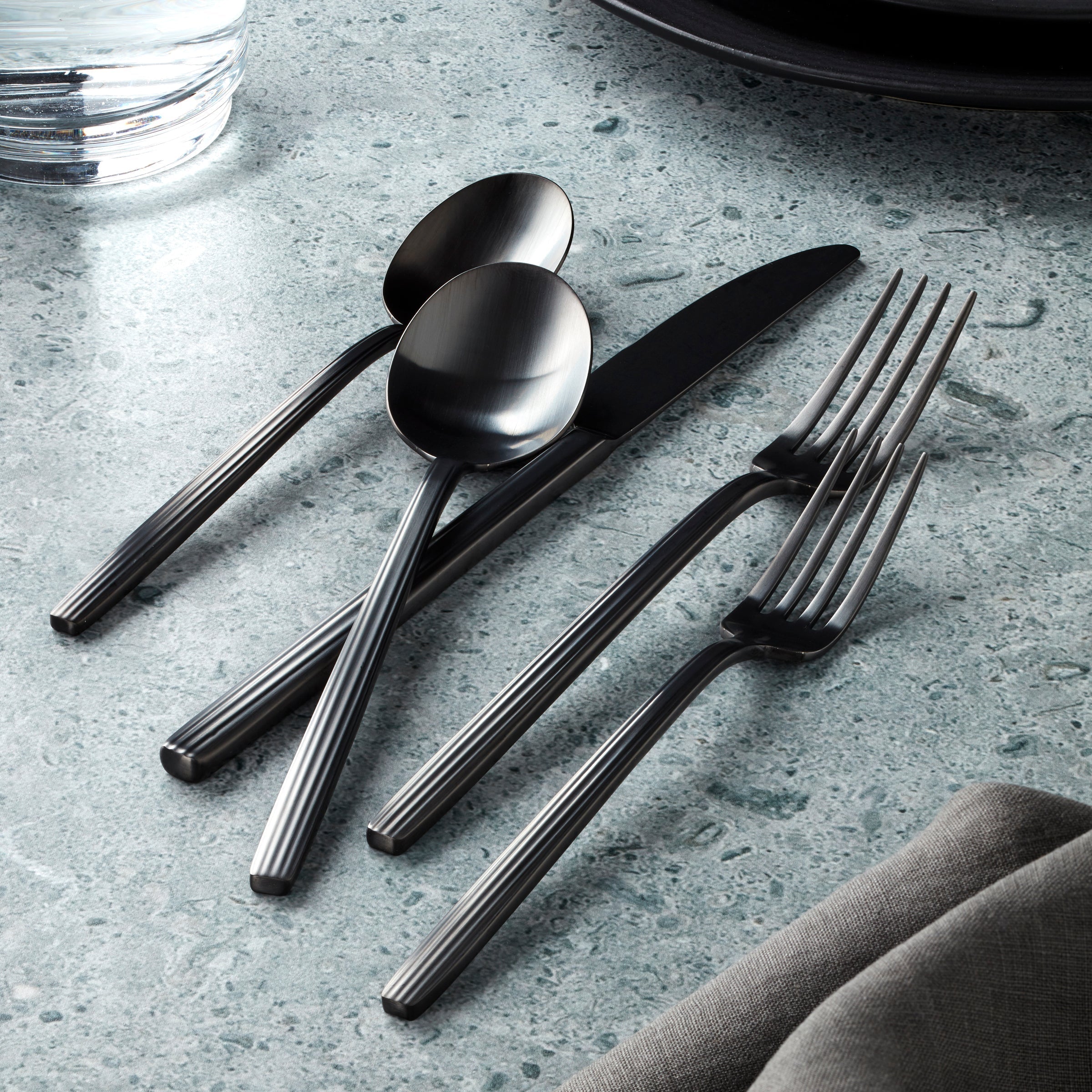 Lenox Heritage Lenox Heritage Dean Black Satin 20-Piece Flatware Set - Image 4