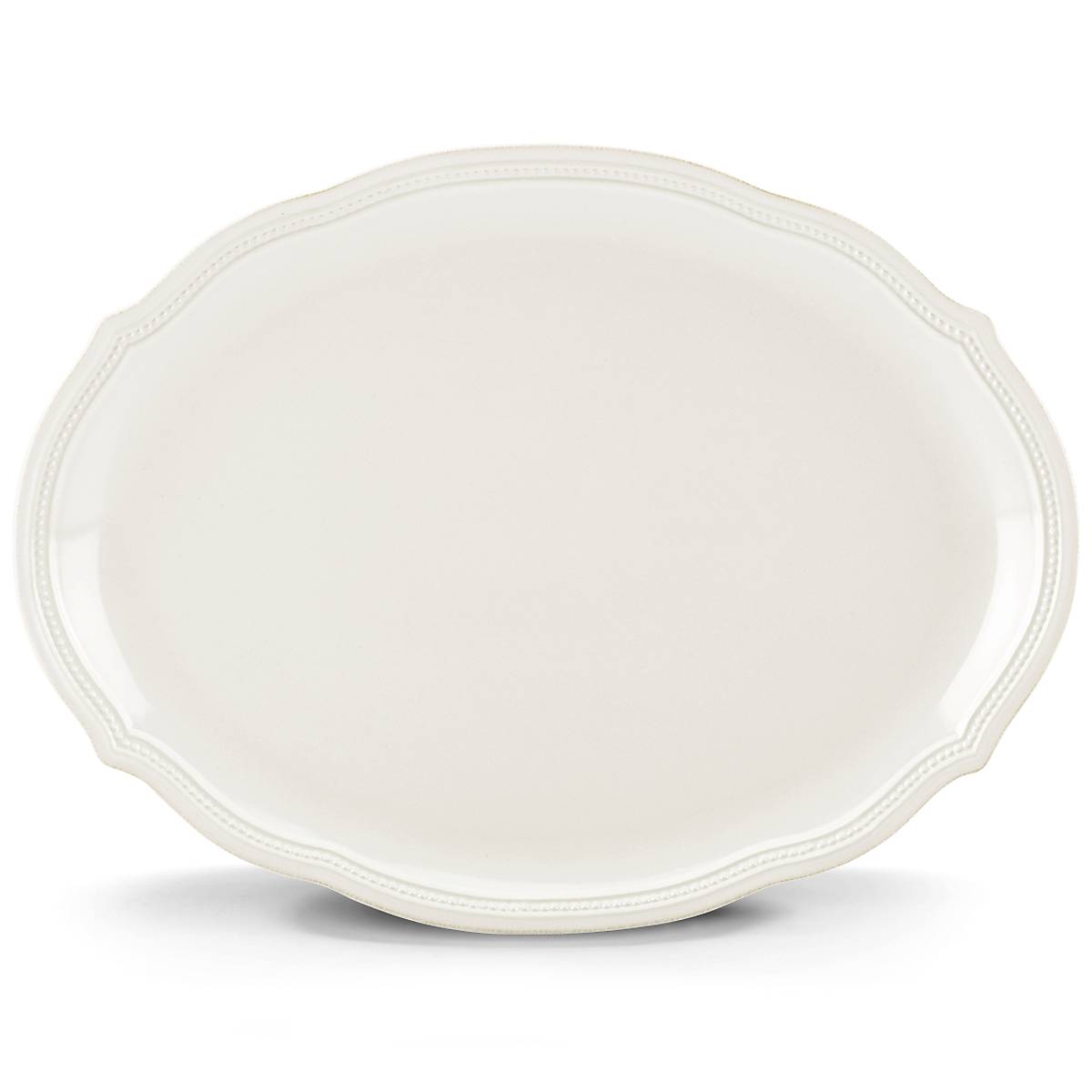 Lenox Heritage Lenox Heritage French Perle Bead White Oval Platter - Image 2