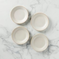 Lenox Heritage Lenox Heritage French Perle Groove White Dessert Plates, Set of 4
