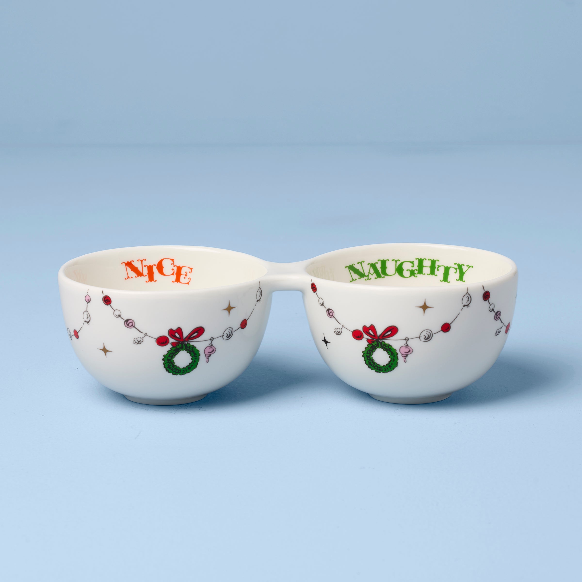 Lenox Heritage Lenox Heritage Merry Grinchmas Naughty or Nice Double Dip Bowl