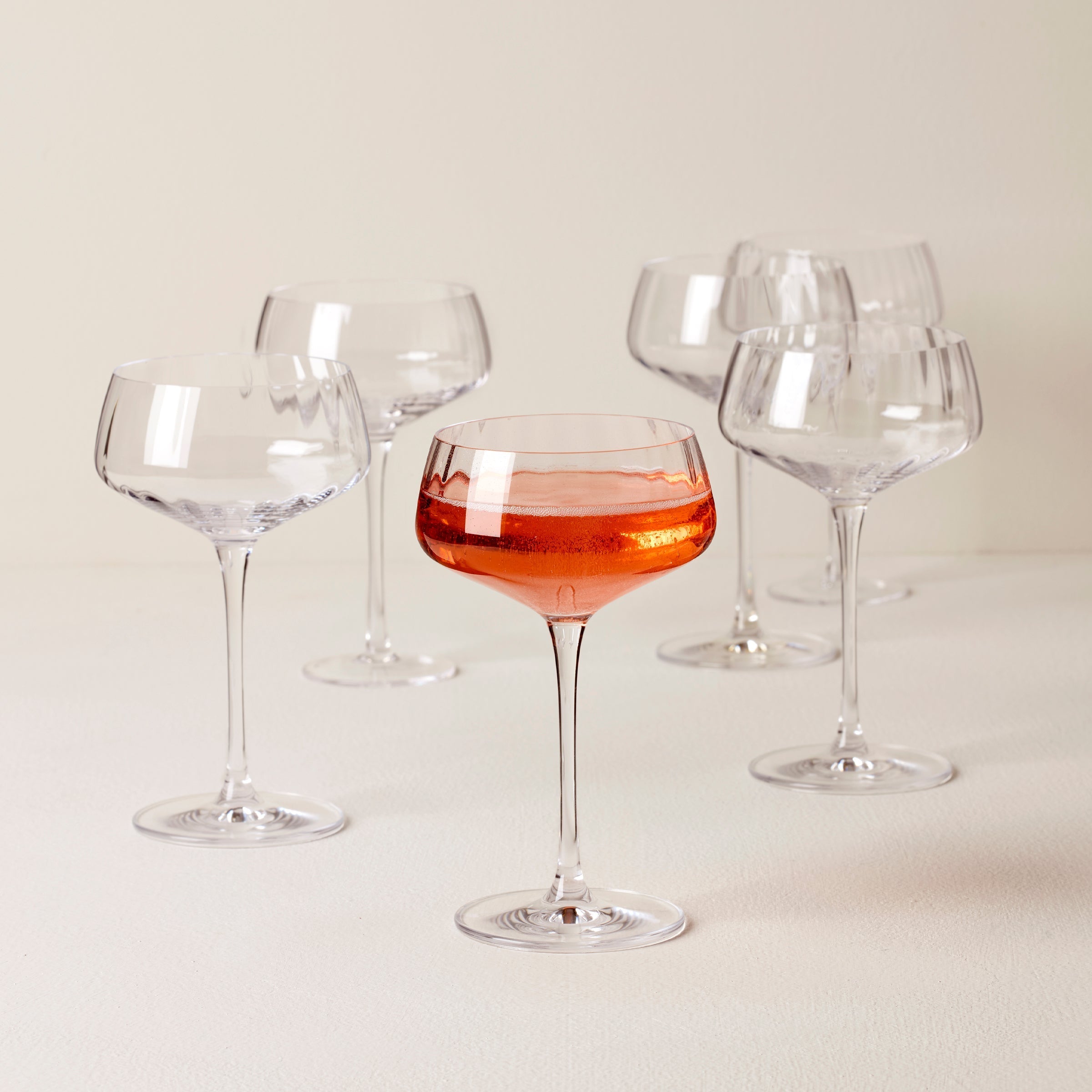 Lenox Heritage Lenox Heritage Tuscany Classics Angled Optic Coupe Glasses, Set of 6 - Image 2