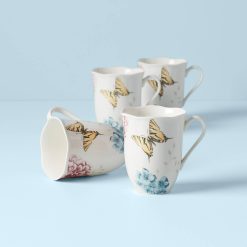 Lenox Heritage Lenox Heritage Butterfly Meadow Hydrangea Mugs, Set of 4