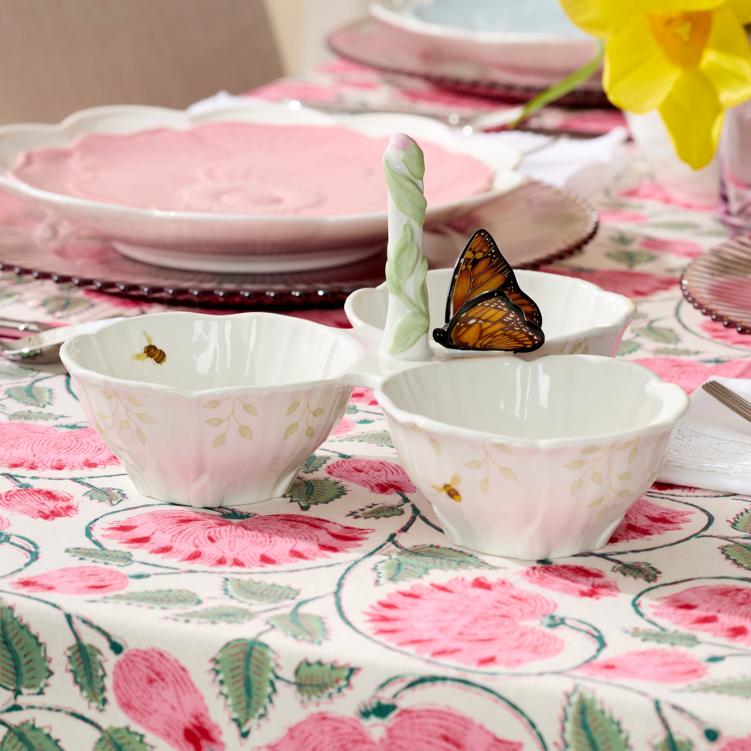 Lenox Heritage Lenox Heritage Butterfly Meadow Floral 3-Section Server - Image 2