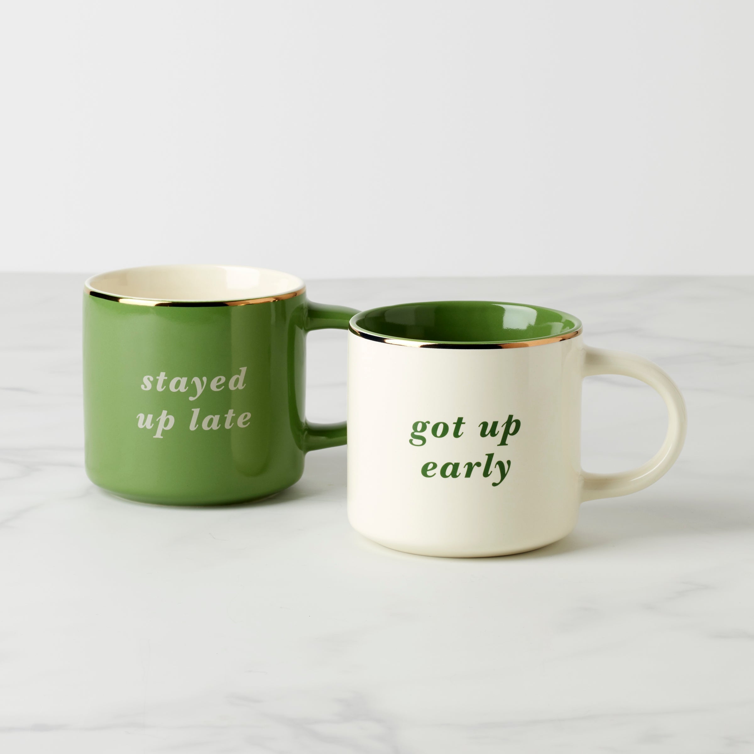 Lenox Heritage Lenox Heritage Two of a Kind Got Up Early & Stayed Up Late Mugs, Set of 2