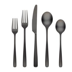 Lenox Heritage Lenox Heritage Rise Black Satin 20-Piece Flatware Set