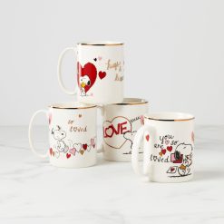 Alternative view of Lenox Heritage Lenox Heritage Snoopy Valentine's Day Mugs, Set of 4