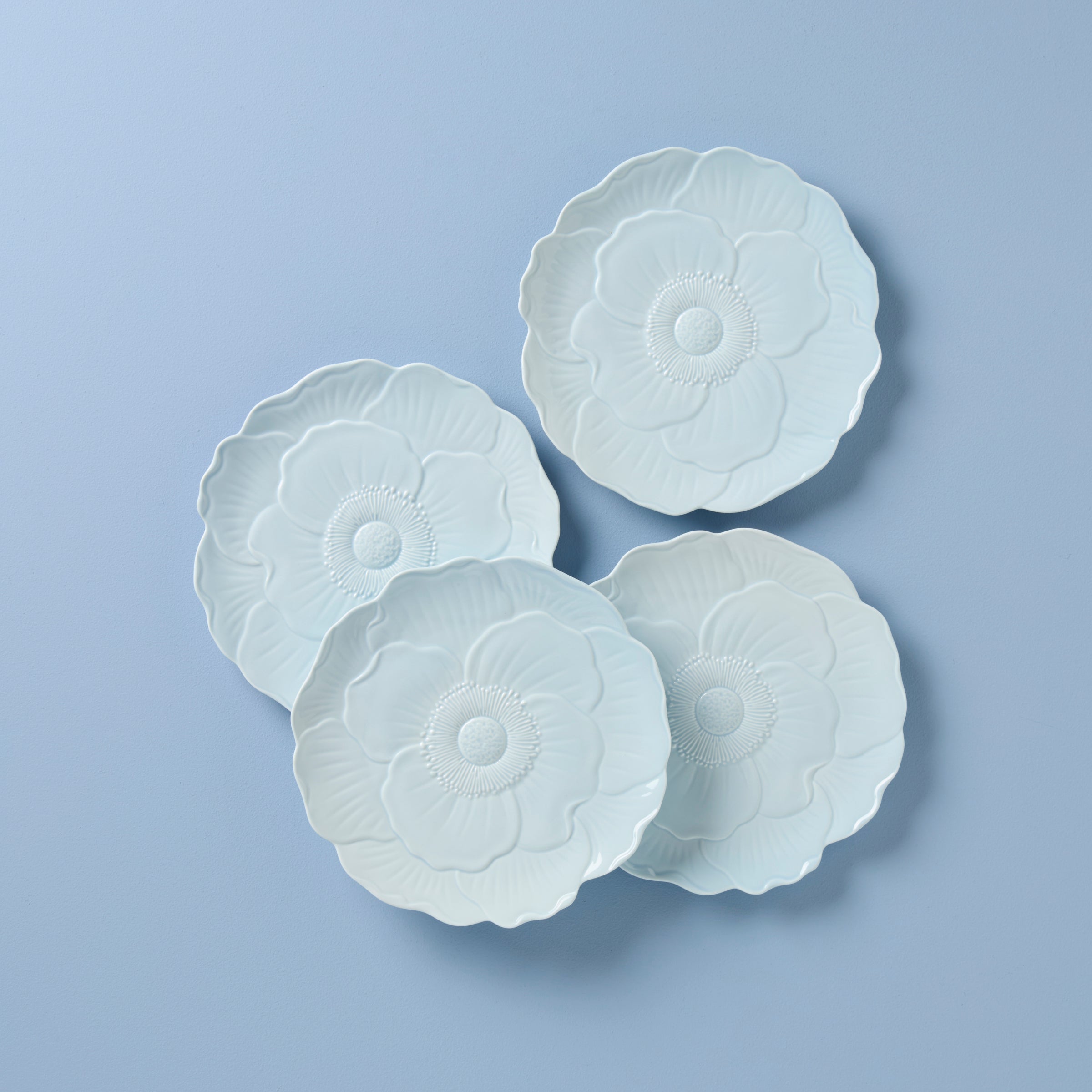 Lenox Heritage Lenox Heritage Butterfly Meadow Floral Blue Accent Plates, Set of 4