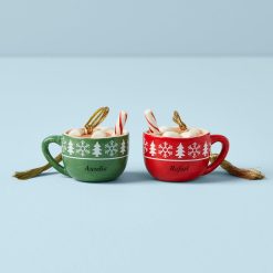Lenox Heritage Lenox Heritage Personalized Hot Cocoa 2-Piece Ornament Set
