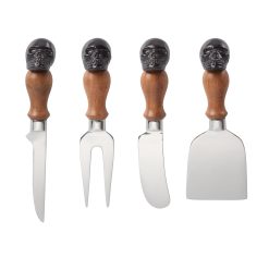 Lenox Heritage Lenox Heritage Vintro Halloween Skull Mirror 4-Piece Cheese Set