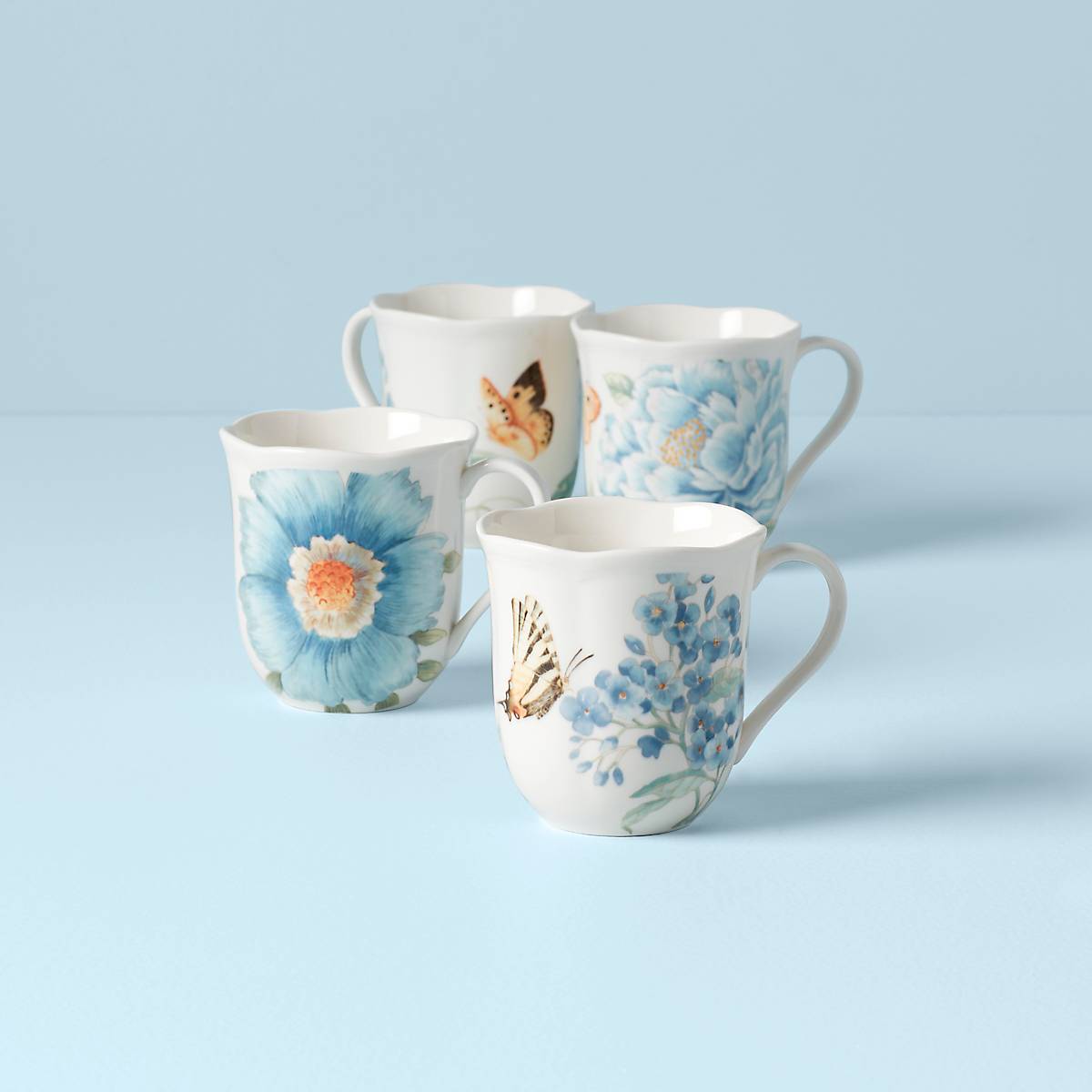 Lenox Heritage Lenox Heritage Butterfly Meadow Blue Mugs, Set of 4