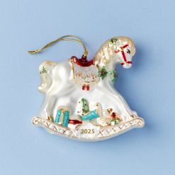 Lenox Heritage Lenox Heritage 2025 Blown Glass Baby's 1st Rocking Horse Ornament