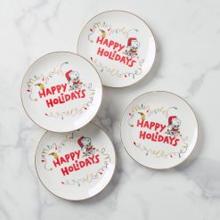 Lenox Heritage Lenox Heritage Snoopy Christmas Accent Plates, Set of 4